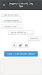 Mobile Screenshot of legendssalonanddayspa.com